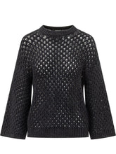 FABIANA FILIPPI - Maglia Traforata a Girocollo - Blu - LIDIASHOPPING® - Official Website