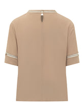 FABIANA FILIPPI - Short Sleeve Top with Inserts - Beige - LIDIASHOPPING® - Official Website