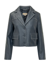 MICHAEL MICHAEL KORS - Giacca Pelle Corto - Blu - LIDIASHOPPING® - Official Website