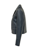 MICHAEL MICHAEL KORS - Giacca Pelle Corto - Blu - LIDIASHOPPING® - Official Website