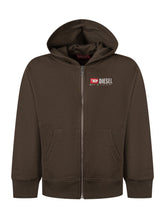 DIESEL KIDS - Felpa con Cappuccio e Zip - Verde - LIDIASHOPPING® - Official Website