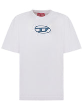 DIESEL KIDS - T-shirt Over con Logo Ricamato - Bianco - LIDIASHOPPING® - Official Website