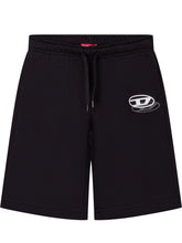 DIESEL KIDS - Shorts with Drawstring and Logo - Black - LIDIASHOPPING® - Official Website