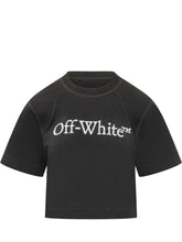OFF-WHITE - Big Logo Bookish Cropped T-shirt - Black - LIDIASHOPPING® - Official Website
