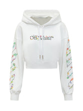 OFF-WHITE - Cropped Hoodie with Floral Print - White - LIDIASHOPPING® - Official Website