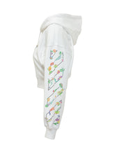 OFF-WHITE - Cropped Hoodie with Floral Print - White - LIDIASHOPPING® - Official Website