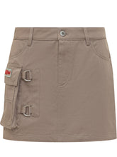 OFF-WHITE - Mini Skirt with Pockets and Buckles - Beige - LIDIASHOPPING® - Official Website