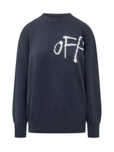 OFF-WHITE - Bookish Shared Crewneck - Blue - LIDIASHOPPING® - Official Website