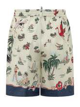 DSQUARED2 - Bermuda con Stampa Grafica e Vita Elastica - Giallo | Lidia Shopping | Official Website