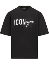 DSQUARED2 - T-shirt Iconique Loose Fit con Stampa Logo - Nero - LIDIASHOPPING® - Official Website