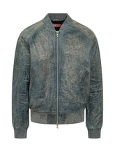 DIESEL - L-cobb Jacket with Worn Effect - Blue - LIDIASHOPPING® - Official Website