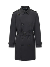 FAY - Trench Regular Fit con Cintura e Doppio Petto - Blu - LIDIASHOPPING® - Official Website