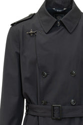 FAY - Trench Regular Fit con Cintura e Doppio Petto - Blu - LIDIASHOPPING® - Official Website