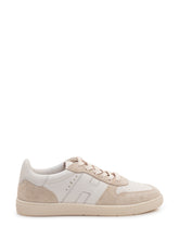 HOGAN - Leather and Suede Sneaker with Side Logo - White - LIDIASHOPPING® - Official Website