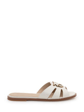PINKO - Leather Sliders with Metal Detail - White - LIDIASHOPPING® - Official Website
