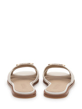 PINKO - Leather Sliders with Metal Detail - White - LIDIASHOPPING® - Official Website