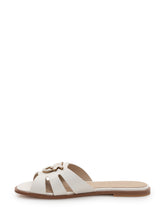PINKO - Leather Sliders with Metal Detail - White - LIDIASHOPPING® - Official Website
