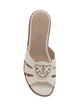 PINKO - Leather Sliders with Metal Detail - White - LIDIASHOPPING® - Official Website