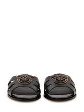 PINKO - Ciabatta in pelle con dettaglio metallico - Nero | Lidia Shopping ® | Official Website