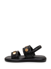 PINKO - Leather Sandal with Metal Detail - Black - LIDIASHOPPING® - Official Website