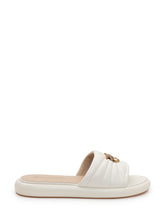 PINKO - Ciabatta in pelle imbottita con dettaglio logo - Bianco | Lidia Shopping ® | Official Website