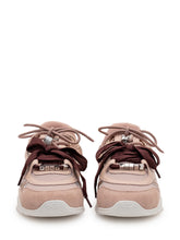 PINKO - Mesh and Leather Sneakers with Metallic Details - Pink - LIDIASHOPPING® - Official Website
