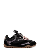 PINKO - Mesh and Leather Sneakers with Metallic Details - Black - LIDIASHOPPING® - Official Website