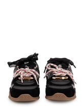 PINKO - Mesh and Leather Sneakers with Metallic Details - Black - LIDIASHOPPING® - Official Website
