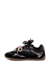 PINKO - Mesh and Leather Sneakers with Metallic Details - Black - LIDIASHOPPING® - Official Website