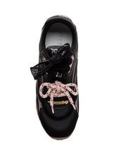 PINKO - Mesh and Leather Sneakers with Metallic Details - Black - LIDIASHOPPING® - Official Website