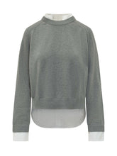 SEMICOUTURE - Maglia Girocollo con Inserto Camicia - Grigio - LIDIASHOPPING® - Official Website