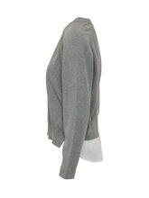 SEMICOUTURE - Maglia Girocollo con Inserto Camicia - Grigio - LIDIASHOPPING® - Official Website