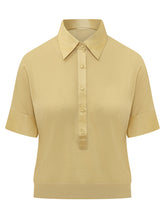 SEMICOUTURE - Short Sleeve Knit Polo Shirt - Yellow - LIDIASHOPPING® - Official Website