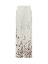 SEMICOUTURE - Pantalone Angeline a Gamba Larga con Stampa Floreale - Bianco - LIDIASHOPPING® - Official Website