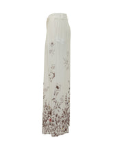 SEMICOUTURE - Pantalone Angeline a Gamba Larga con Stampa Floreale - Bianco - LIDIASHOPPING® - Official Website