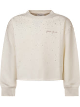 GOLDEN GOOSE KIDS - Felpa con Applicazioni Brillanti e Logo Ricamato - Bianco - LIDIASHOPPING® - Official Website