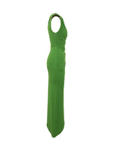 ELISABETTA FRANCHI - Abito Midi Monospalla Drappeggiato - Verde | Lidia Shopping | Official Website
