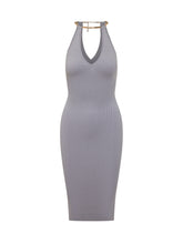 ELISABETTA FRANCHI - Knit Dress with V Neck and Neck Detail - Pink - LIDIASHOPPING® - Official Website