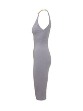 ELISABETTA FRANCHI - Knit Dress with V Neck and Neck Detail - Pink - LIDIASHOPPING® - Official Website