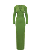 ELISABETTA FRANCHI - Cross Over Knit Maxi Dress - Green - LIDIASHOPPING® - Official Website