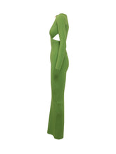ELISABETTA FRANCHI - Cross Over Knit Maxi Dress - Green - LIDIASHOPPING® - Official Website