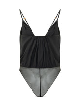 ELISABETTA FRANCHI - Draped Bodysuit - Black - LIDIASHOPPING® - Official Website