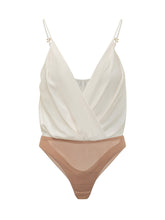 ELISABETTA FRANCHI - Draped Bodysuit - White - LIDIASHOPPING® - Official Website