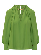 ELISABETTA FRANCHI - Blouse With Ring Detail - Green - LIDIASHOPPING® - Official Website