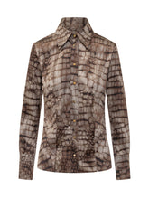 ELISABETTA FRANCHI - Animal Print Shirt - Brown - LIDIASHOPPING® - Official Website