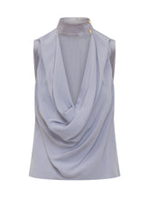 ELISABETTA FRANCHI - Sleeveless Shirt With Draped Neckline - Pink - LIDIASHOPPING® - Official Website