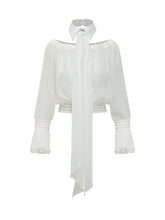 ELISABETTA FRANCHI - Shirt with Collar and Tie - White - LIDIASHOPPING® - Official Website