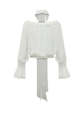 ELISABETTA FRANCHI - Shirt with Collar and Tie - White - LIDIASHOPPING® - Official Website