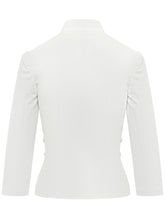 ELISABETTA FRANCHI - Jacket with Deep Neckline and Belt Detail - White | Lidia Shopping ® | Official Website