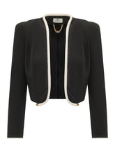 ELISABETTA FRANCHI - Cropped Jacket with Contrast Trim - Black | Lidia Shopping ® | Official Website